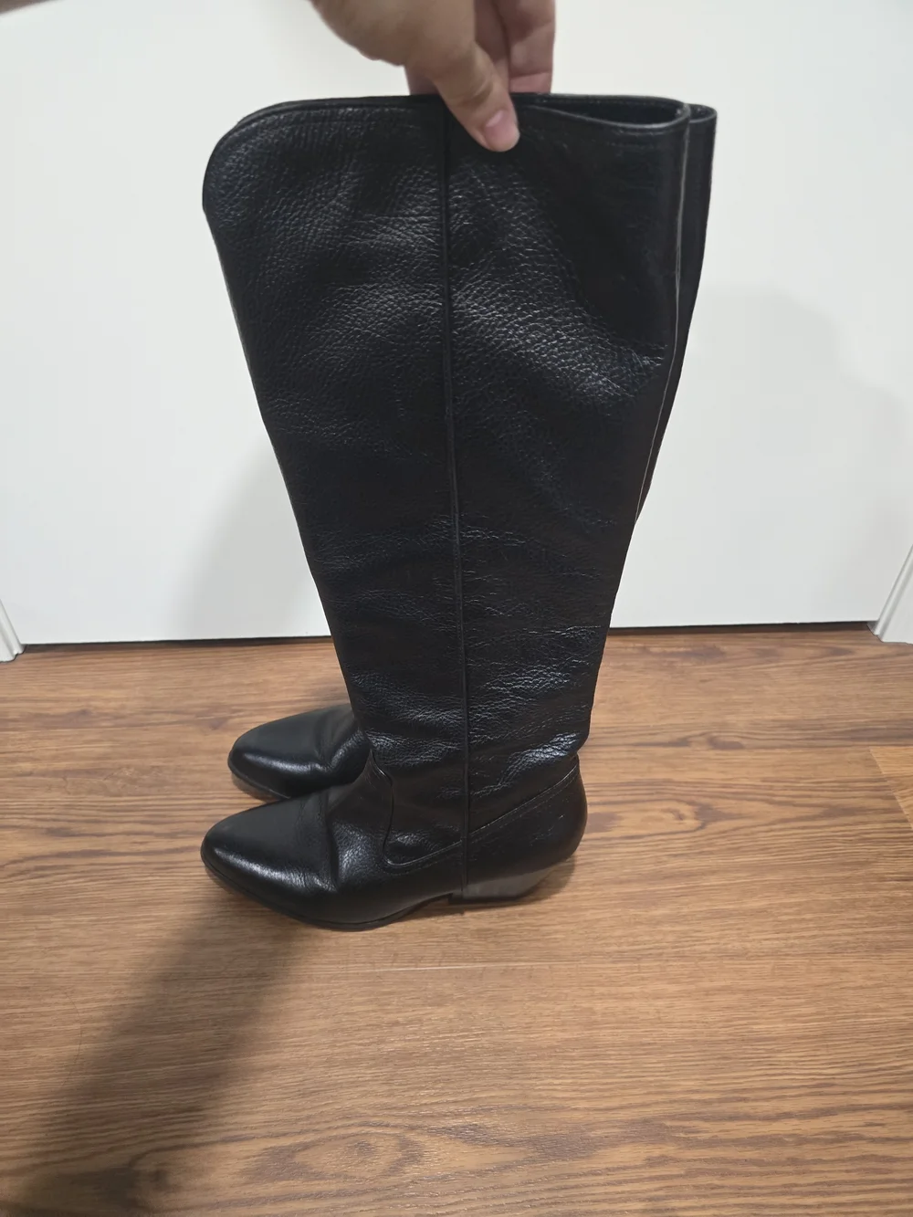 Johnston & Murphy Black Over-the-Knee Leather Boots
